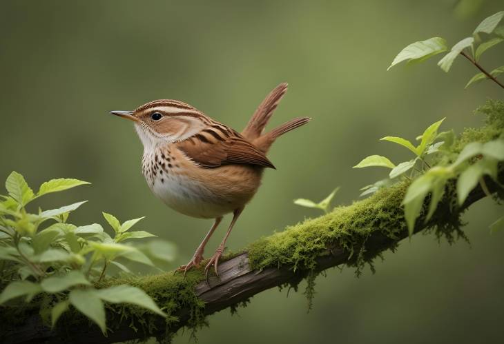 Energetic Wren Tiny Bird with a Joyful Melodic Song Flitting Through Bushes