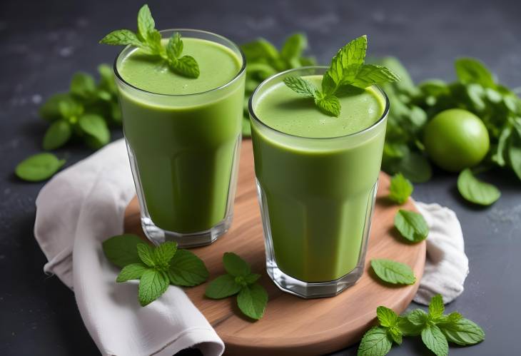 Energizing Green Smoothie with Mint Fresh, Healthy, and Full of Flavor