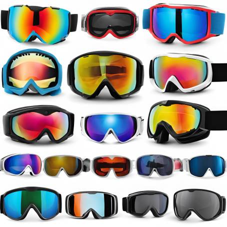 Essential Winter Sports Ski Goggles Isolated on White  Ideal for Snow Adventures