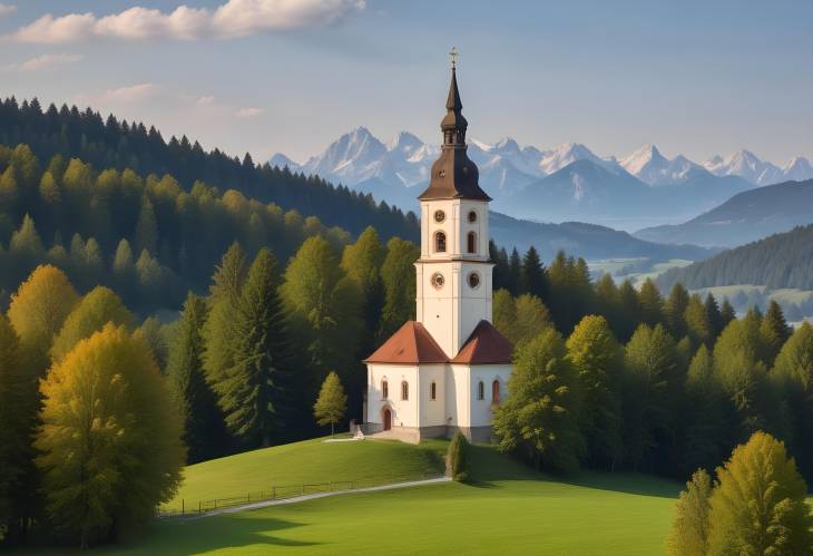 Ettings St. Andreas Church Upper Bavarias Natural Landscape and Architecture Wallpaper