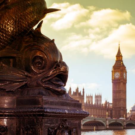 Evening Glow of Big Ben and Westminster Palace by the Thames