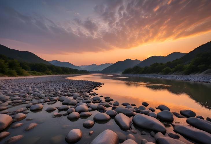 Evening Serenity Over Yeongsan River A Stunning Sunset from Naju, South Korea