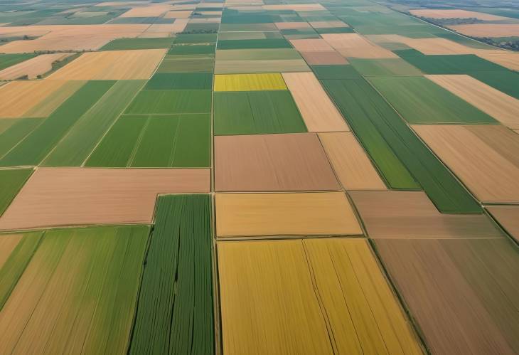 Expansive Aerial View of Rural Agricultural Fields