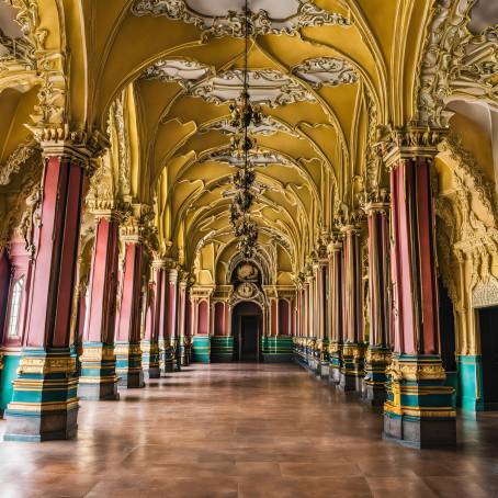 Explore Mysore Palace Colorful Interiors and Historical Elegance of Karnataka, India