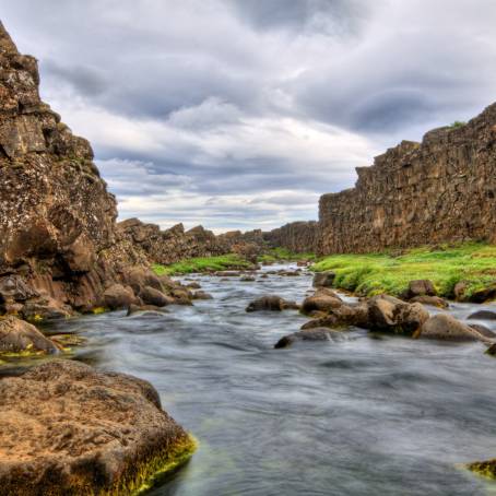 Exploring the River Canyon in Thingvellir National Park