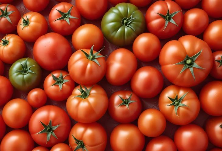 Exploring Tomato Varieties Up Close A Detailed Look at Fresh, Colorful Tomatoes with Rich Textures