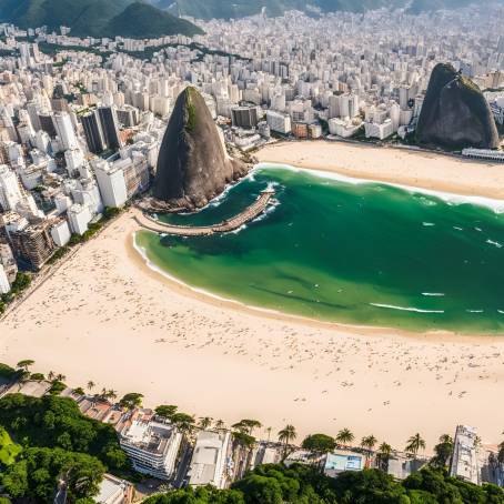 Exquisite Aerial Capture of Copacabana and Ipanema Beaches in Rio de Janeiro