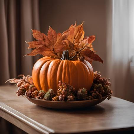 Fall Decor Cinematic Pumpkin Plant Display