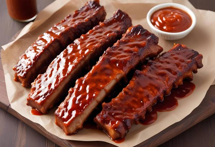 Fall Off The Bone BBQ Ribs Tender Ribs Drenched in Tangy Sauce