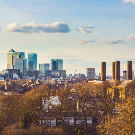 Fall Season Over London New Skyline View from Greenwich Park