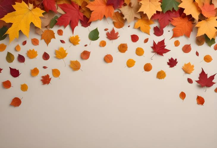 Falling Autumn Leaves on Beige Grey Background  Elegant Fall Colors and Textures