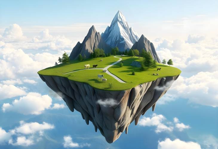 Fantasy Landscape Floating Island Adventure