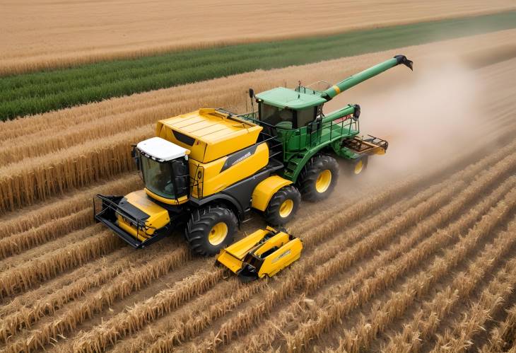 Farm Equipment in Action Forage Harvester Cutting Maize for Silage in Field