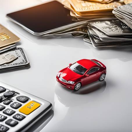 Financial Tools Toy Car and Credit Cards on Business Desk