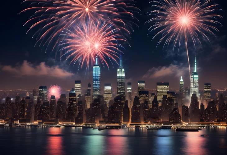 Fireworks Over New York City 4th of July Nighttime Celebration