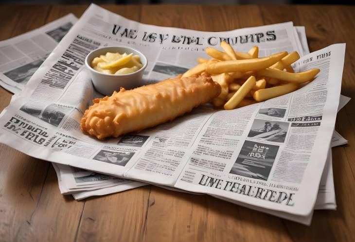 Fish  Chips Served in Newspaper Wrap  Crispy, Golden, and Classic British