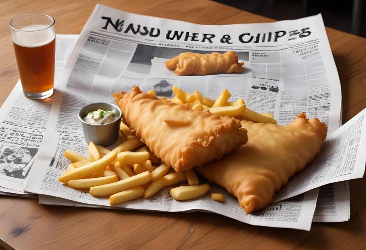 Fish  Chips Served Wrapped in Newspaper  Crispy Fish with Golden Chips