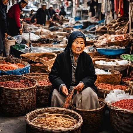 Fisherman Selling Seafood in Istanbul Bazaar Traditional Market Experience