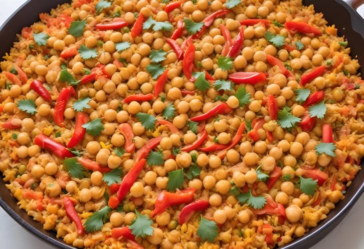 Flavorful Chickpea and Red Pepper Paella Nutritious and Satisfying Vegetarian Meal