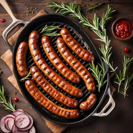 Flavorful Grilled Sausage with Fresh Rosemary  Hot BBQ Dish