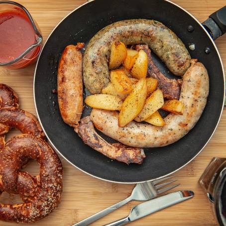 Flavorful Italian Sausage with Cheese in a Cast Iron Skillet