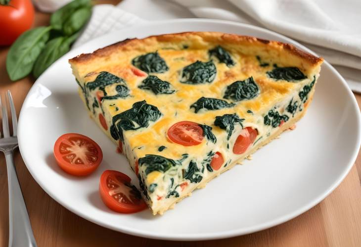 Flavorful Tomato and Spinach Frittata with Parmesan Cheese Crust