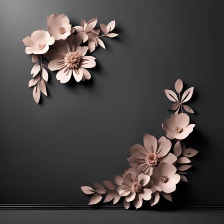 Floral Patterns on Dark Wall with Shadow Play