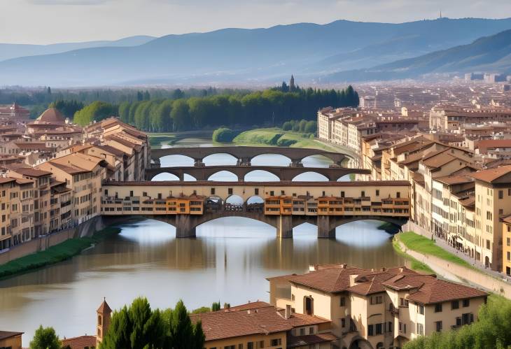 Florence in Full Glory Ponte Vecchio and Arno River Panoramic View