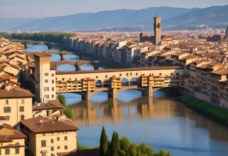 Florence Ponte Vecchio and Arno River A Panoramic Masterpiece