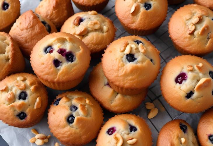 Fluffy Muffins with Fruit and Nuts Perfectly Baked and Soft Treats