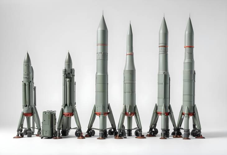 Four Rockets in Air Defense Missile Launcher Ready for EarthAir Defense