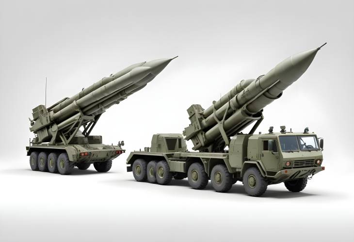 Four Rockets on Air Defense Missile Launcher Complex Ready for Launch