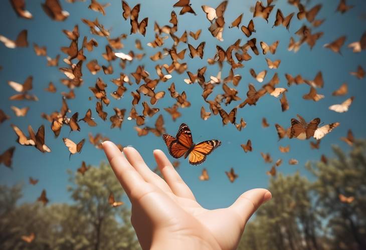 Freedoms Embrace Girl Releases Butterfly in a Beautiful Symbolic Moment