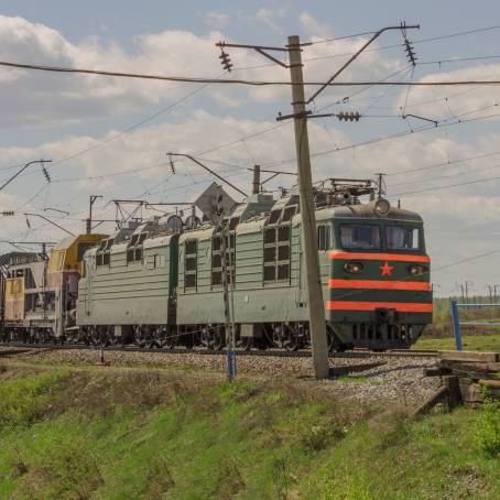 Freight Train Delivery at Railway Station