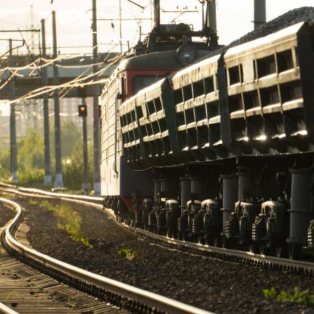 Freight Train with Goods at the Station