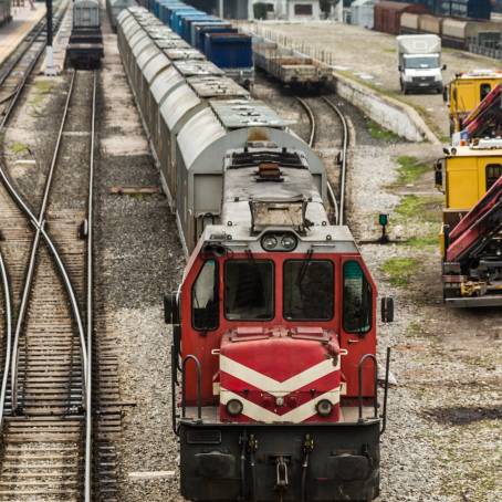 Freight Train with Goods Station Arrival