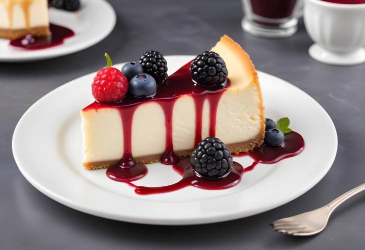 Fresh Berry Elegance New York Cheesecake Slice