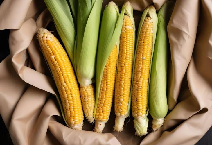 Fresh Corn on the Cob from Above Perfect for Summer Grilling and Delicious Recipes