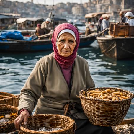 Fresh Fish and Fisherman in Istanbul Bazaar Authentic Market Experience