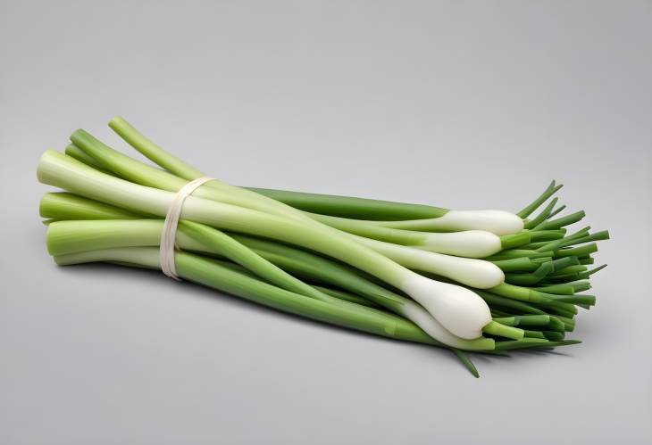 Fresh Green Onion Isolated on White Perfect for Health Conscious Recipes, Food Design, and Culinary