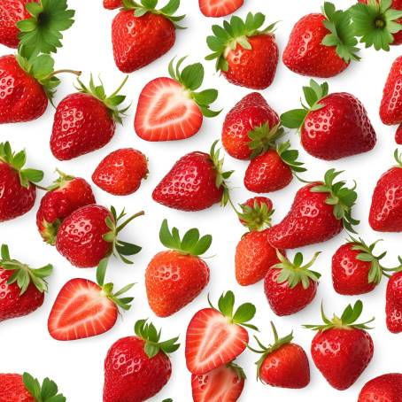 Fresh Healthy Strawberry on White Background Isolated Juicy Fruit with Nutritional Value