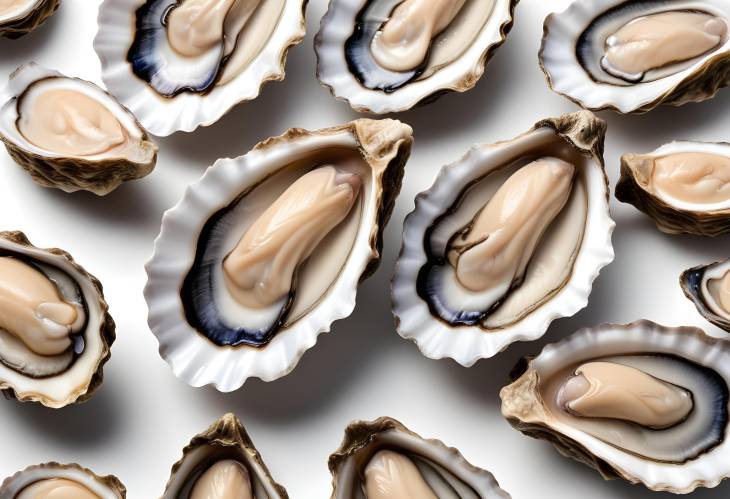 Fresh Oysters Isolated on White Background Perfect for Seafood Lovers