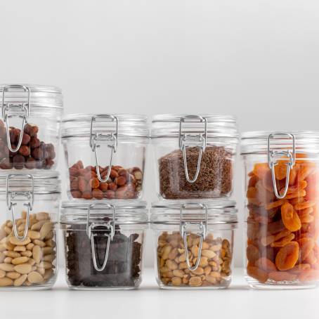 Freshly Baked Cookies with Nuts and Dried Fruits in Jar