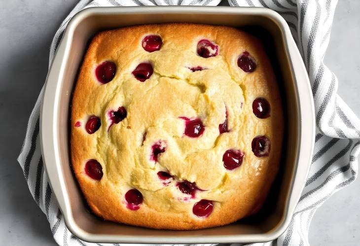 Freshly Baked Delight Cherry Sponge Cake in Tin