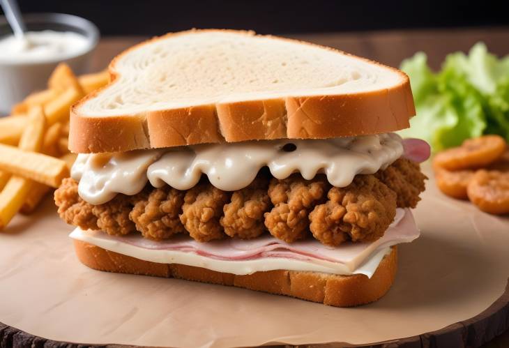 Fried Brain Sandwich Breaded Cow Brains Served Crispy in a Savory Bun