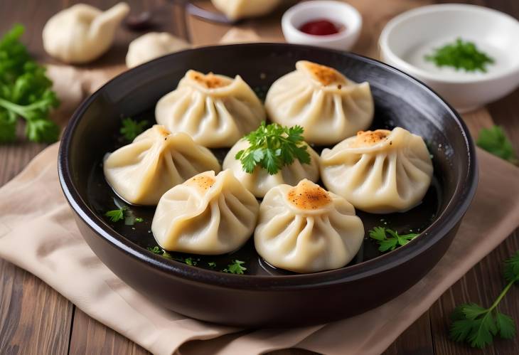 Fried Homemade Dumplings with Onion and Parsley  Crispy and Delicious