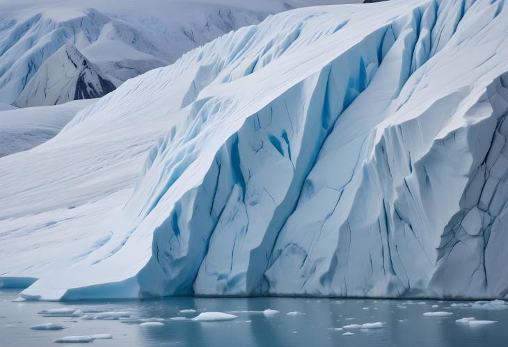 Frozen beauty of Monacobreen glacier, located in Liefdefjorden fjord, Spitsbergen, Svalbard