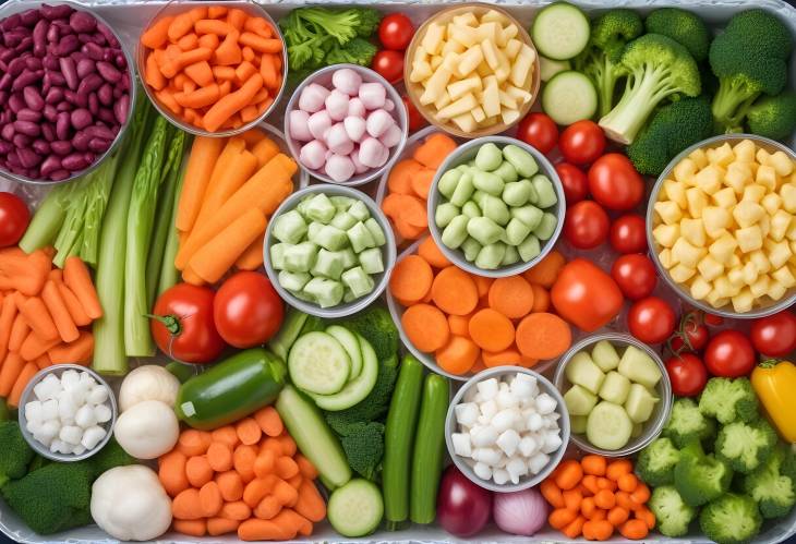 Frozen Bounty An Assortment of Vegetables on Ice, Ready for Any Meal