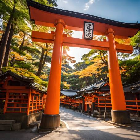 Fushimi Inaritaisha Gate Sacred Pathway in Kyoto with Japanese Blessings for Heaven