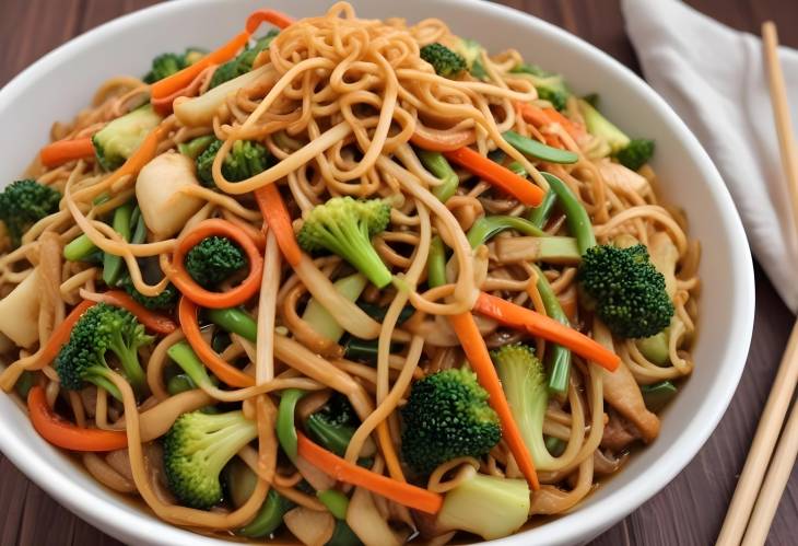 Fusion Chopsuey Stir Fried Vegetables with Crispy Noodles in Indo Chinese Style